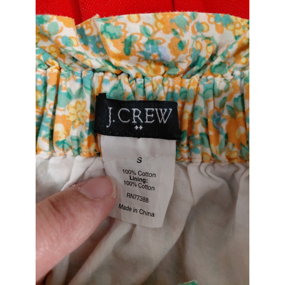J Crew Factory Mini Skirt Tiny Florals Retro 70s Style Size Sm Paperbag Waist - Picture 4 of 4